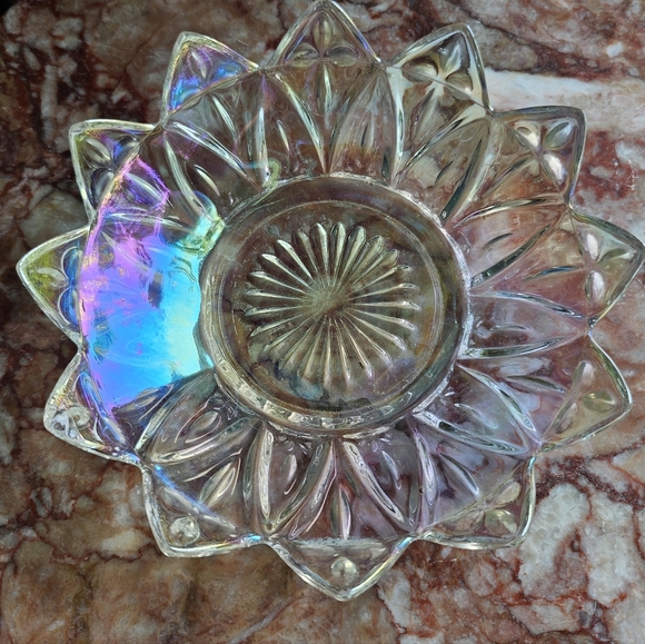 Indiana Glass Other - Vintage Federal Carnival Iridescent Starburst Plate